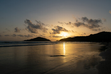 Senset scene from Palolem beach, South Goa, India.