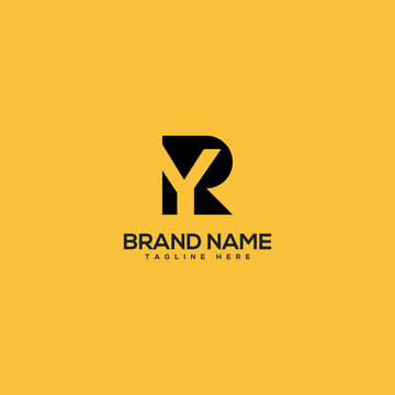 Alphabet Minimal Letters RY YR Business Logo Design Vector.