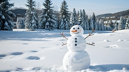 Snowman in the snow, Generative AI