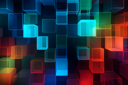 Digital background, squares, graphic lines