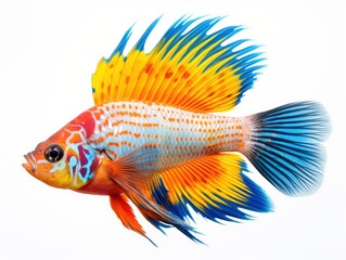 Fototapeta premium Bright vivid colored tropical fish isolated on white background
