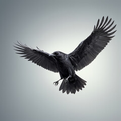 Raven, Crow on a light background