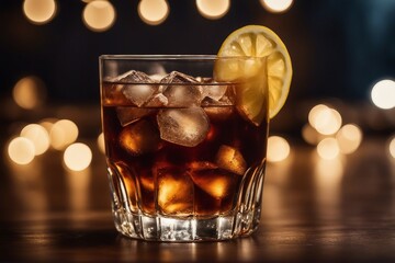 glass of whiskey with ice isolated, rum, cube