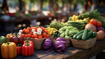 Bustling Farmers Market: A Vibrant Scene Overflowing with Colorful, Fresh Produce and Local Delights