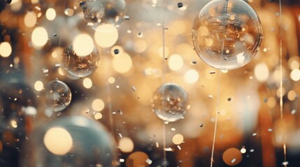 Glamorous Festive Celebration: Lavish Holiday Party Adorned with Sparkling Decorations and Elegant Ambiance