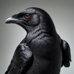 Fototapeta premium Raven, Crow on a light background