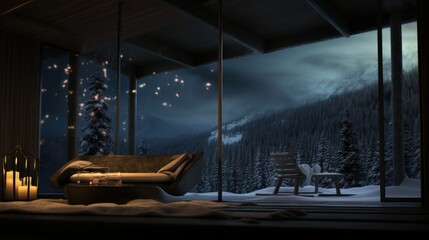 Luxurious Spa Retreat with Breathtaking Snowfall Views for Ultimate Relaxation: Winter Serenity