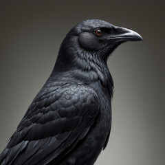 Fototapeta premium Raven, Crow on a light background