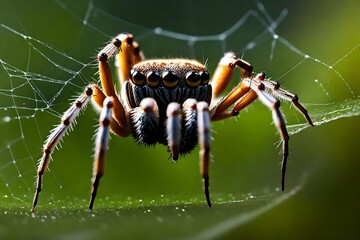 spider on a web - obrazy, fototapety, plakaty
