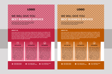 Business Flyer Layout with Colorful Accents. Corporate creative colorful business flyer template design , abstract business flyer, vector template design or business poster template in A4 size.