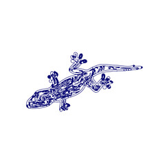 sketch of a lizard for elements in making logos and symbols
