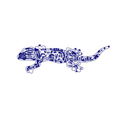 sketch of a lizard for elements in making logos and symbols