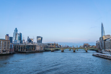 By the river Thames in London