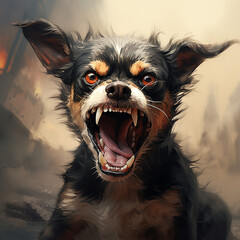 Very angry dog. - obrazy, fototapety, plakaty