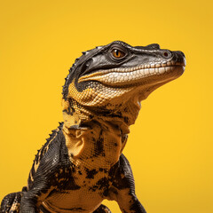 Reptile on a yellow background.