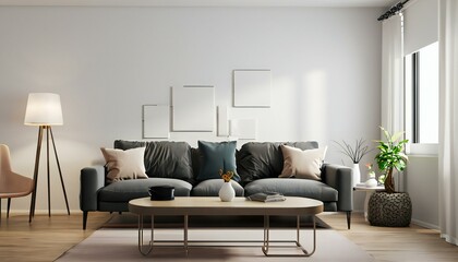 New minimalist living room interior 2024