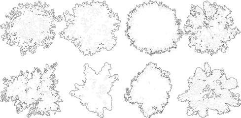 Tree top plan line silhouettes © GRASSS.H