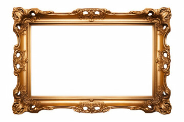 Gold frame with white background for picture or picture.