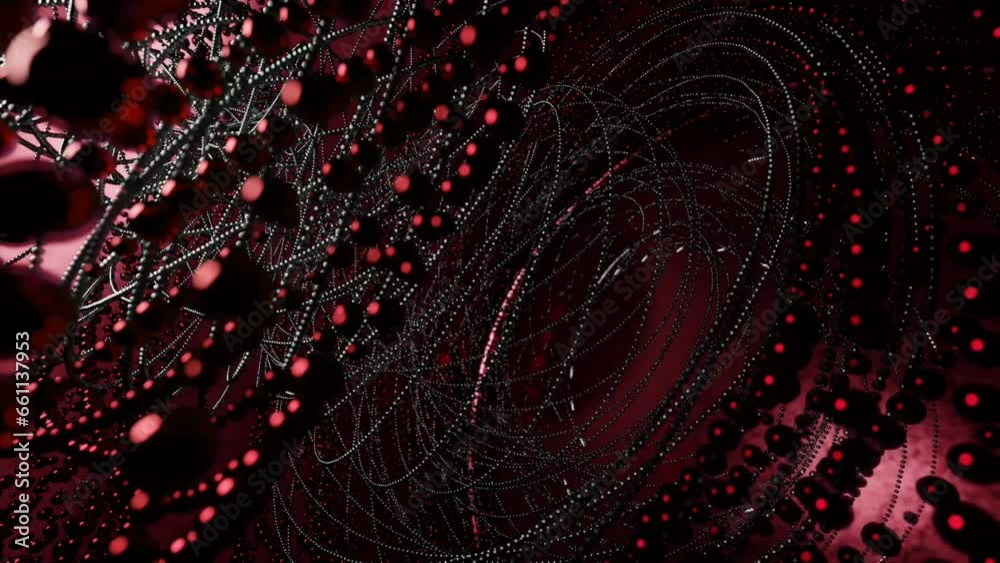 Canvas Prints abstract tornado of tangled metal wires and small spheres. design. fast rotating 3d spiral.
