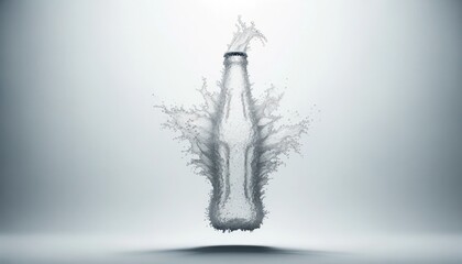 Refreshing Splash Mimicking Soda Bottle Silhouette