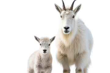 Mountain Goat Family Port on isolated background