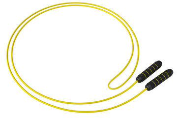 Obraz premium Yellow skipping rope or jumping rope isolated on white background.