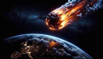 Fiery Meteorite Speeding Towards Earth