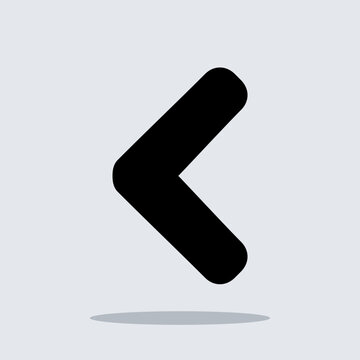 Left arrow icon vector. Prev icon sign symbol vector. Left arrow vector icon illustration isolated on gray background	