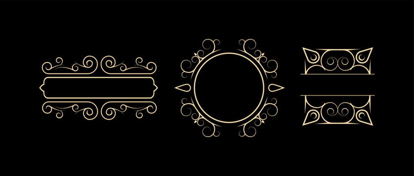 Set of ornament luxury calligraphy classic for template logo restaurant, boutique, label t-shirt, beauty salon and more.