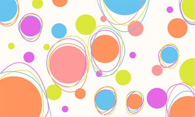 Art abstract style circles vector seamless pattern,minimalist geometric background.
