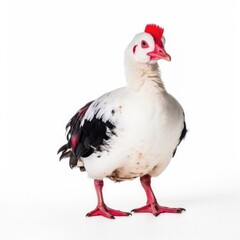 Fototapeta premium Muscovy duck bird isolated on white background.