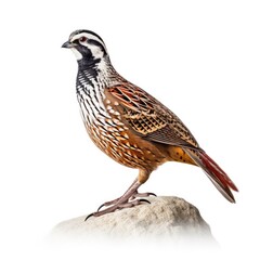 Fototapeta premium Northern bobwhite bird isolated on white background.