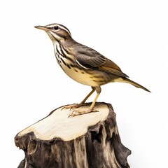 Fototapeta premium Northern waterthrush bird isolated on white background.