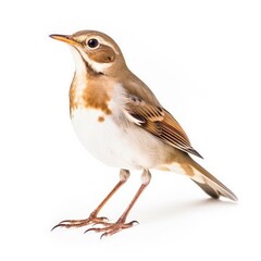 Fototapeta premium Swainsons thrush bird isolated on white background.