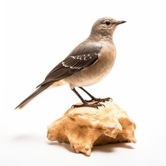 Fototapeta premium Townsends solitaire bird isolated on white background.