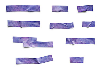 Realistic purple watercolor adhesive tape collection