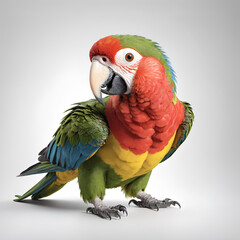 Fototapeta premium Parrot ara on a light background