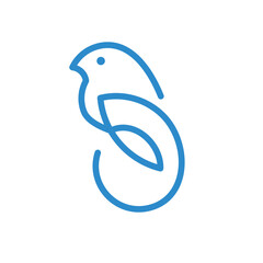 Bird Logo Abstract Lineart Outline Design Vector Template