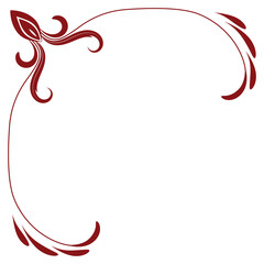 Red corner, vintage baroque, retro style decoration, acanthus. Filigree decorative design elements You can use it for wedding decoration of greeting cards and laser cutting.