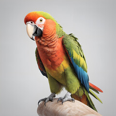 Parrot ara on a light background