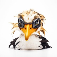 Masked duck bird isolated on white background. - obrazy, fototapety, plakaty