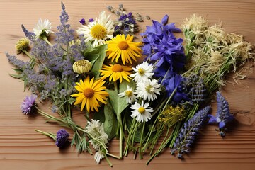 Fototapeta na wymiar selection of wildflowers