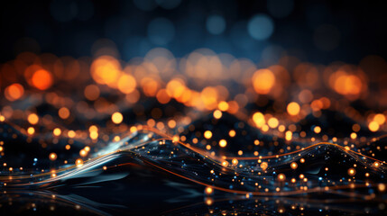 Fototapeta premium Data Symphony: A Futuristic Network of Bright Particles. Generative AI