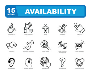Availability and Disability icon set.