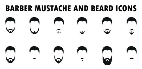 Barber Mustache and Beard icons