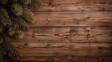 Explore the beauty of nature in this wide wood banner featuring spruce fir wooden board template, a perfect blend of timber, bark, and a text-friendly space, ideal for a natural-inspired backdrop