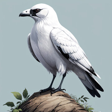 White crow on a light background