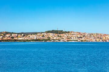 Fototapeta na wymiar view of the town of Sant'Antioco, Sardinia, Italy