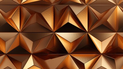 Golden mosaic texture: An abstract triangular mosaic wallpaper in metallic gold and copper creates a stylish and contemporary backdrop, perfect for banners and interior decor