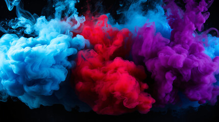 Fototapeta premium Advertising image. Colorful background with colorful powders flying through the air. Wallpaper.